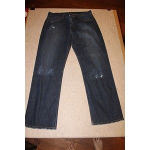 Lucky Brand Jeans Mens 36x32 Dark Wash 181 Relaxed Straight Casual distressed
